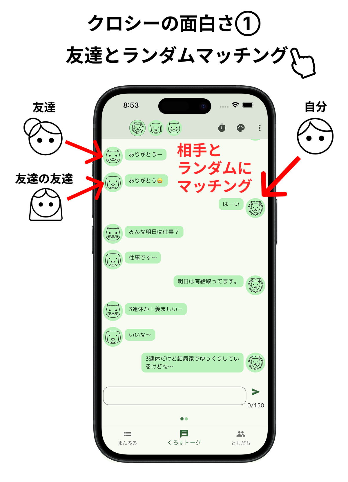 匿名で会話